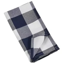 Kirklands Home Blue and White Buffalo Check Napkins, Set of 4