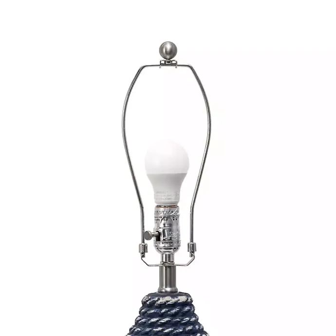Outlet Kirklands Home Blue and Ceramic Faux Rope Table Lamp White