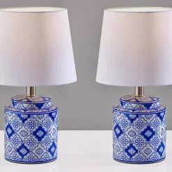 Online Kirklands Home Blue and Ceramic Table Lamps, Set of 2 White