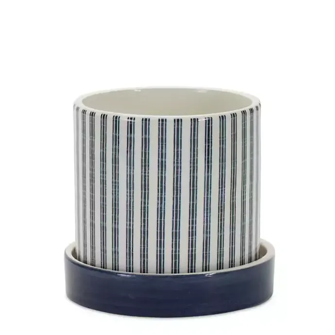 Online Kirklands Home Blue and White Coastal Planters, Set of 2