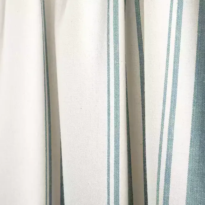 Discount Kirklands Home Blue and White Farmhouse Stripe Valance