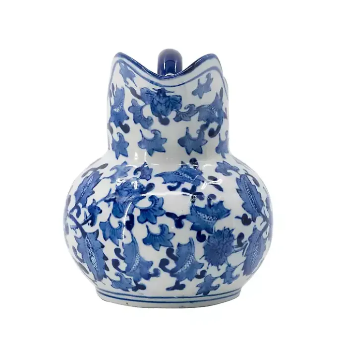 Clearance Kirklands Home Blue and White Floral Ceramic Pitcher