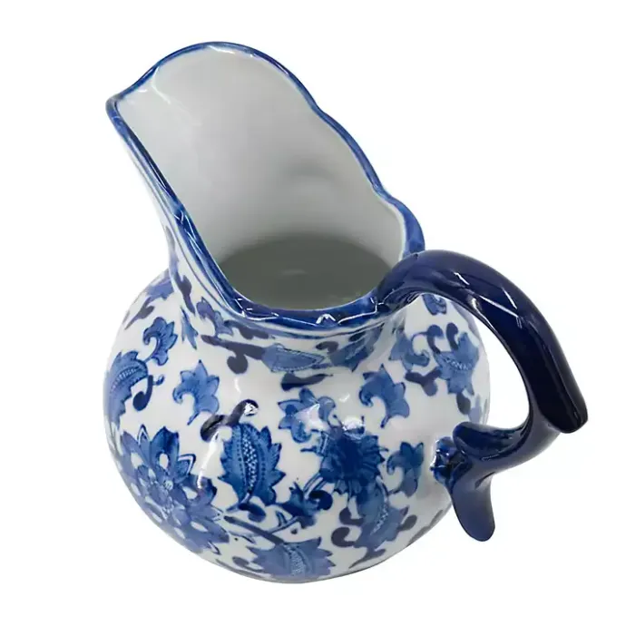 Clearance Kirklands Home Blue and White Floral Ceramic Pitcher