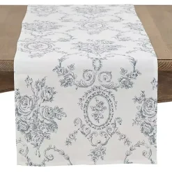 Discount Kirklands Home Blue and White Floral Table Runner, 120 in.