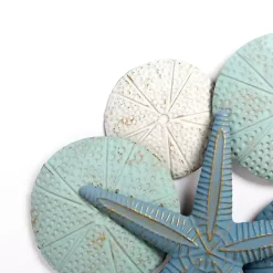 Sale Kirklands Home Blue and White Seashells Metal Wall Plaque