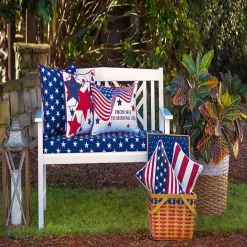 New Kirklands Home Blue and White Stars Outdoor Pillows, Set of 2
