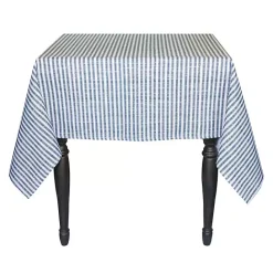 Clearance Kirklands Home Blue and White Striped Tablecloth