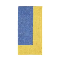 Hot Kirklands Home Blue and Yellow Colorblock Napkins, Set of 4