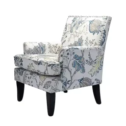 Hot Kirklands Home Blue and Yellow Floral Upholstered Accent Chair