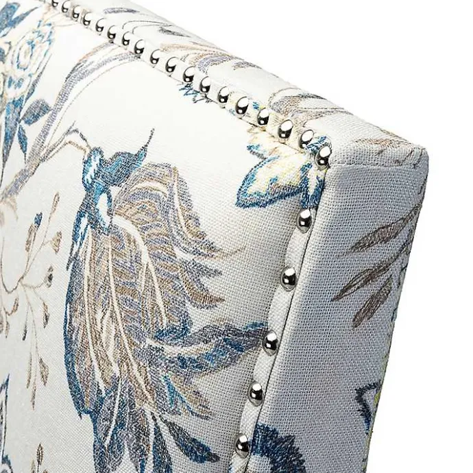 Hot Kirklands Home Blue and Yellow Floral Upholstered Accent Chair
