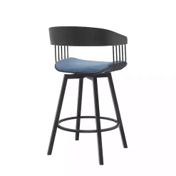 New Kirklands Home Athena Swivel Counter Stool Blue