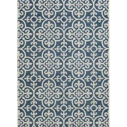 Kirklands Home Blue Auckland Tile Outdoor Area Rug, 7x9