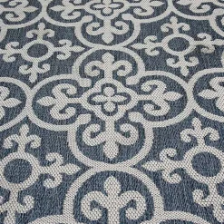 Kirklands Home Blue Auckland Tile Outdoor Area Rug, 7x9