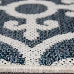 Kirklands Home Blue Auckland Tile Outdoor Area Rug, 7x9