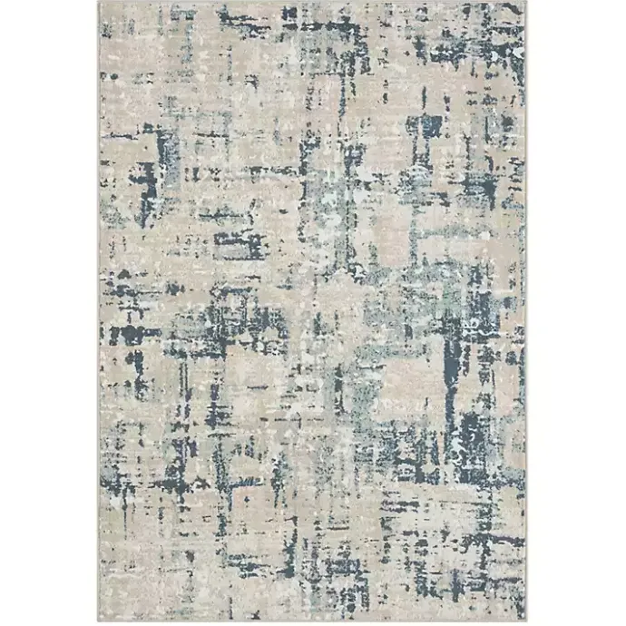 Kirklands Home Blue Avalon Abstract Pattern Area Rug, 4x6