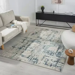 Kirklands Home Blue Avalon Abstract Pattern Area Rug, 4x6