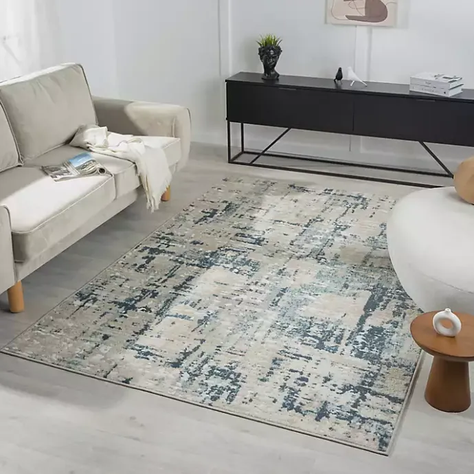 Kirklands Home Blue Avalon Abstract Pattern Area Rug, 4x6