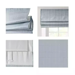 Online Kirklands Home Basketweave Cordless Roman Shade, 27 in. Blue