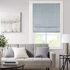 Discount Kirklands Home Basketweave Cordless Roman Shade, 31 in. Blue