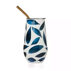 Outlet Kirklands Home Bay Leaf Insulated Wine Tumbler Blue
