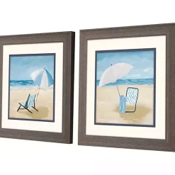 Sale Kirklands Home Blue Beach Framed Art Prints, Set of 2
