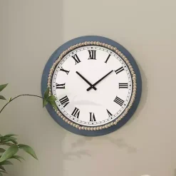Sale Kirklands Home Blue Beaded Roman Numeral Clock