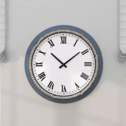 Sale Kirklands Home Blue Beaded Roman Numeral Clock