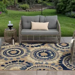 Kirklands Home Blue Bliss Bay Outdoor Area Rug, 6x9
