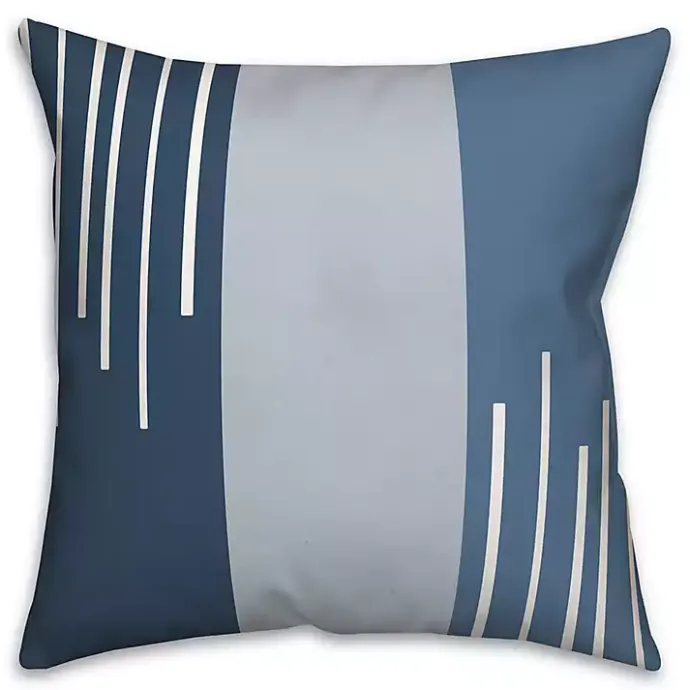 Hot Kirklands Home Blue Blocks and Stripes Outdoor Throw Pillow