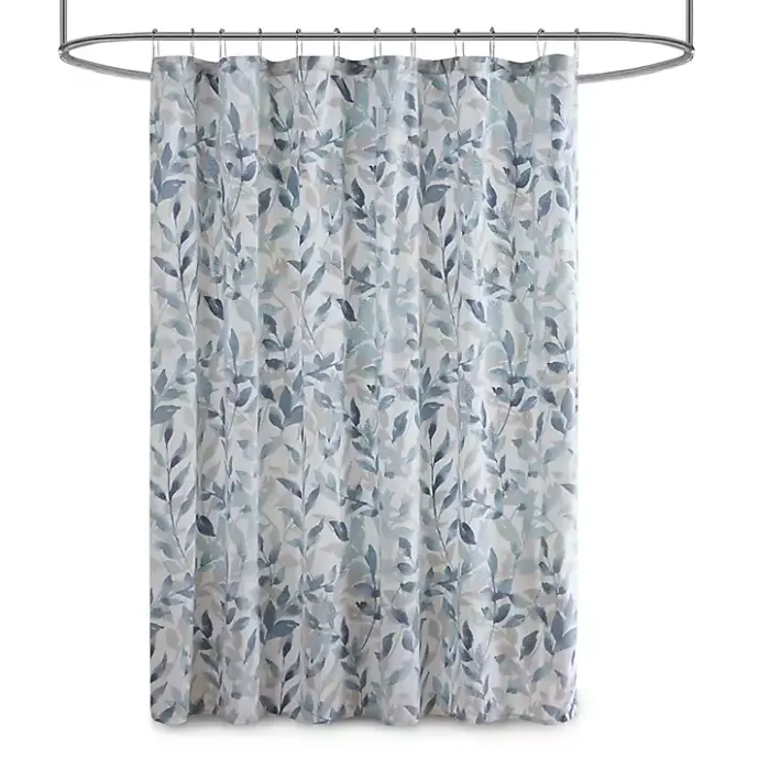 Outlet Kirklands Home Blue Botanical Microfiber Shower Curtain