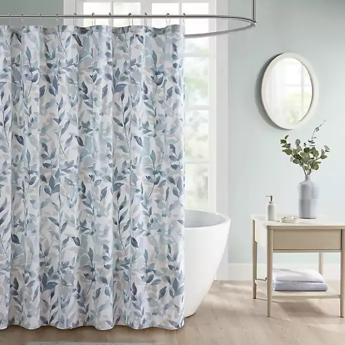 Outlet Kirklands Home Blue Botanical Microfiber Shower Curtain