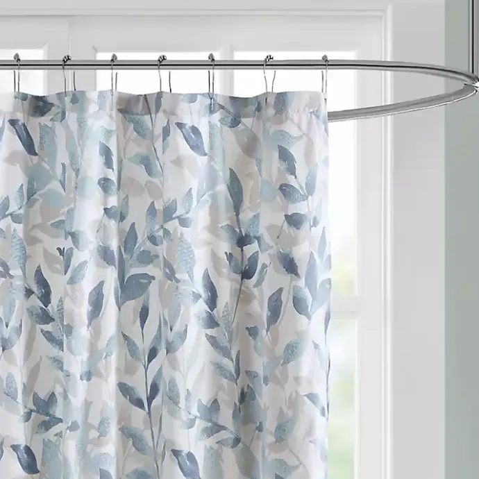 Outlet Kirklands Home Blue Botanical Microfiber Shower Curtain