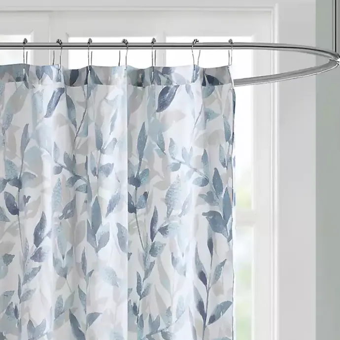 Outlet Kirklands Home Blue Botanical Microfiber Shower Curtain