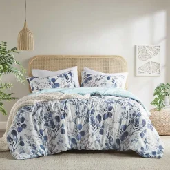 Clearance Kirklands Home Blue Botanical 3-pc. Full/Queen Comforter Set
