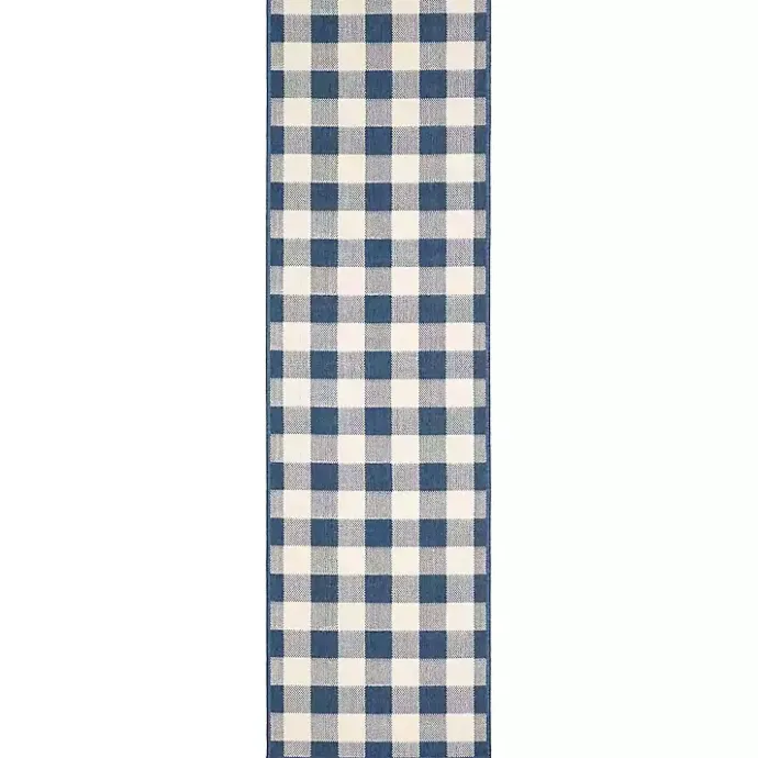 Kirklands Home Buffalo Check Outdoor Runner Blue