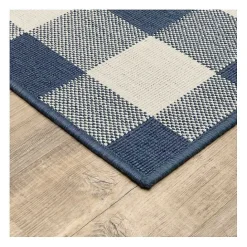 Clearance Kirklands Home Buffalo Check Outdoor Area Rug, 3x5 Blue