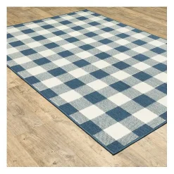 Clearance Kirklands Home Buffalo Check Outdoor Area Rug, 3x5 Blue