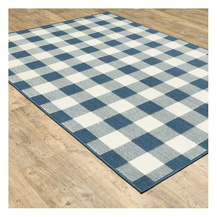 Clearance Kirklands Home Buffalo Check Outdoor Area Rug, 3x5 Blue