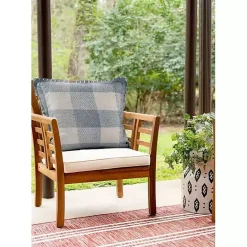 Online Kirklands Home Blue Buffalo Check Stitched Outdoor Throw Pillow