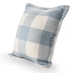 Online Kirklands Home Blue Buffalo Check Stitched Outdoor Throw Pillow