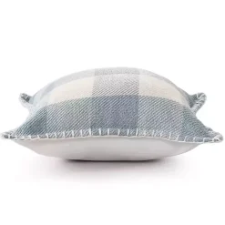 Online Kirklands Home Blue Buffalo Check Stitched Outdoor Throw Pillow