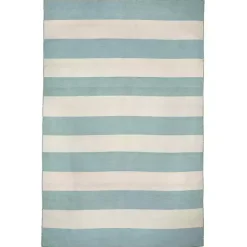 New Kirklands Home Blue Cabana Stripe Indoor/Outdoor Area Rug, 7x9