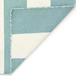 New Kirklands Home Blue Cabana Stripe Indoor/Outdoor Area Rug, 7x9