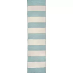 Kirklands Home Blue Cabana Stripe Indoor/Outdoor Runner, 2x8