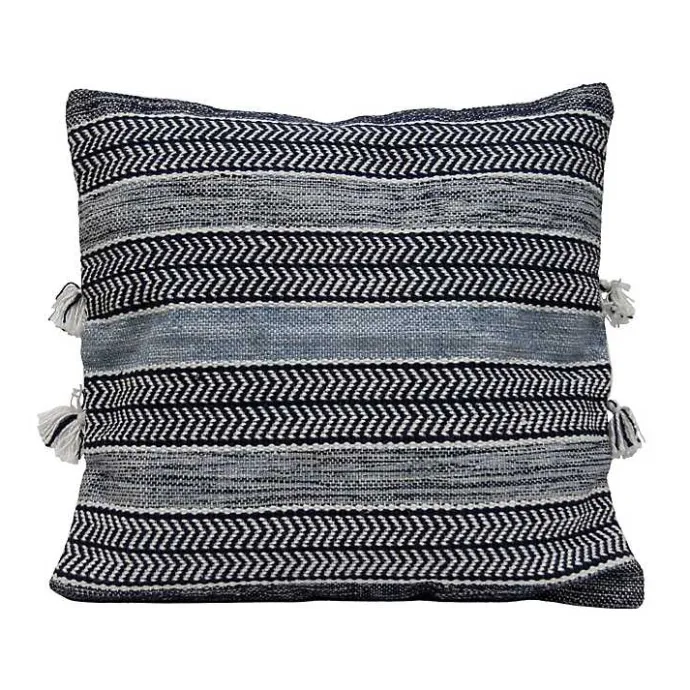 Hot Kirklands Home Chevron Woven Outdoor Pillow Blue