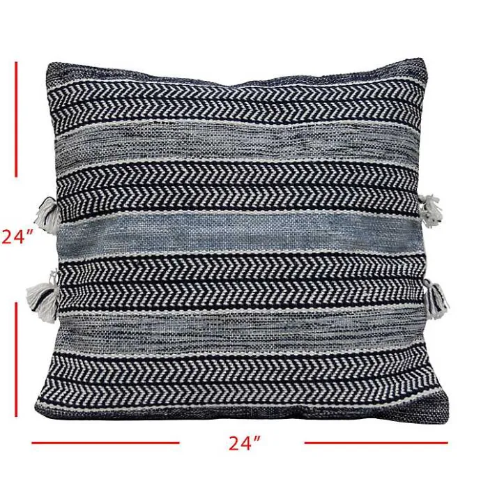 Hot Kirklands Home Chevron Woven Outdoor Pillow Blue