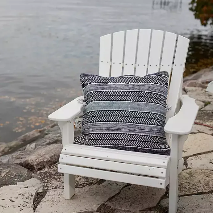 Hot Kirklands Home Chevron Woven Outdoor Pillow Blue