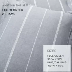 Discount Kirklands Home Classic Stripe 3-pc. Full/Queen Comforter Set Blue