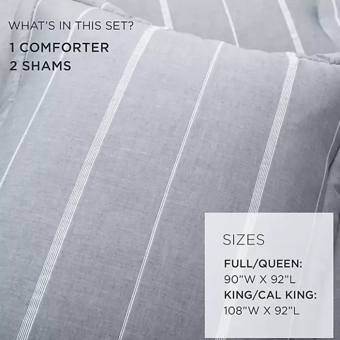Discount Kirklands Home Classic Stripe 3-pc. Full/Queen Comforter Set Blue