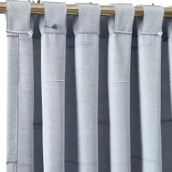 Discount Kirklands Home Clipped Stripe Curtain Panel Set, 84 in. Blue
